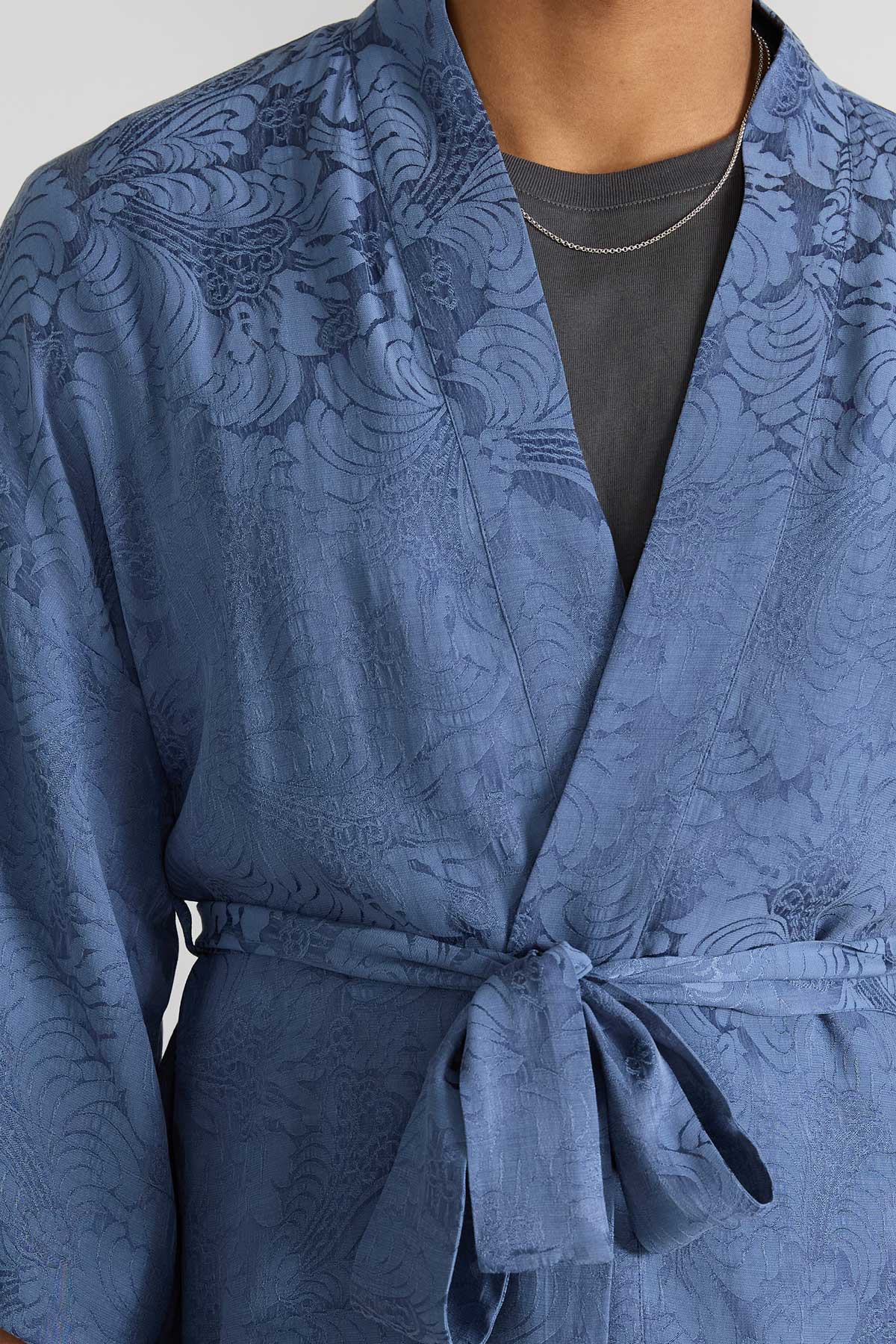 zen indigo Besser-als-Seide Kimono