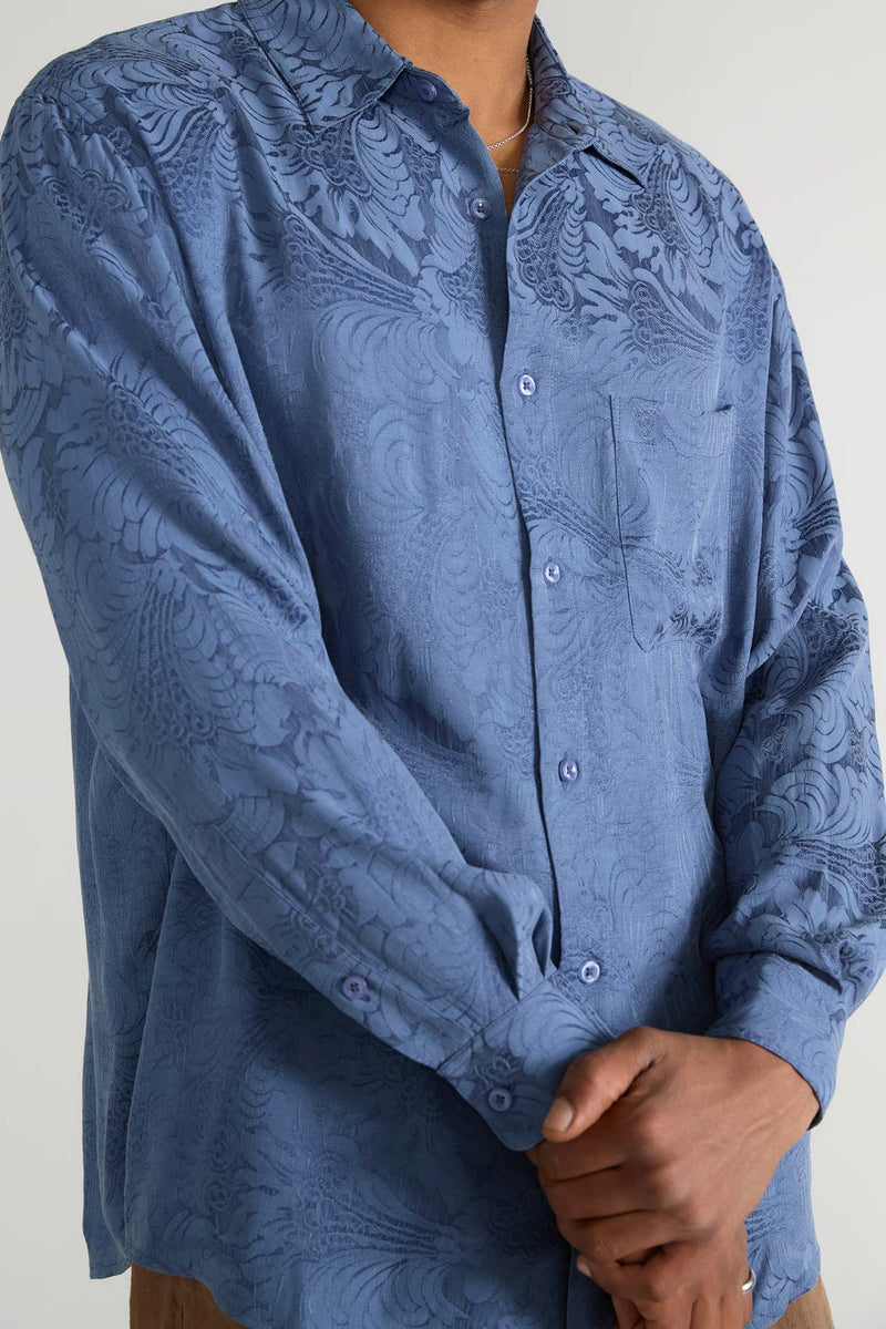 zen indigo Better-Than-Silk Shirt