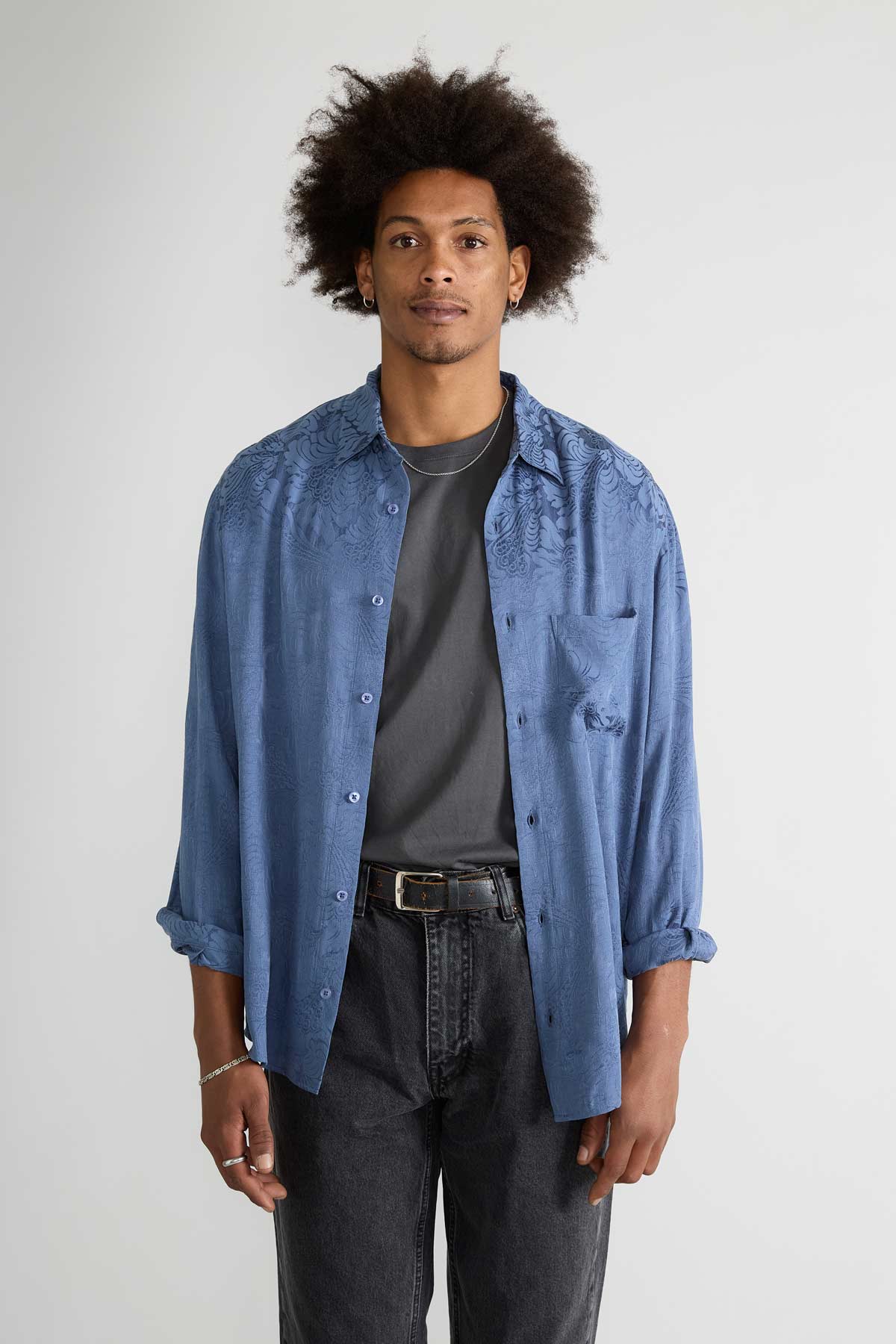 zen indigo Better-Than-Silk Shirt