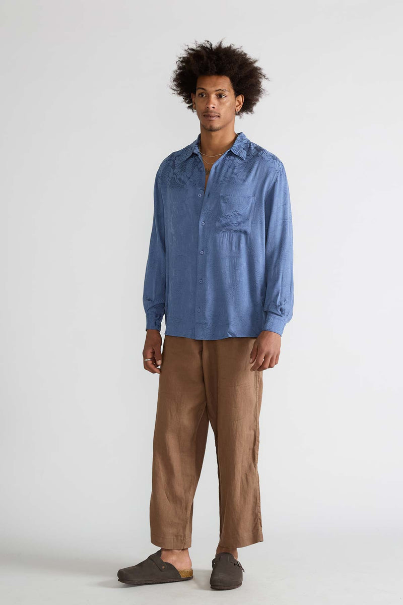 zen indigo Better-Than-Silk Shirt