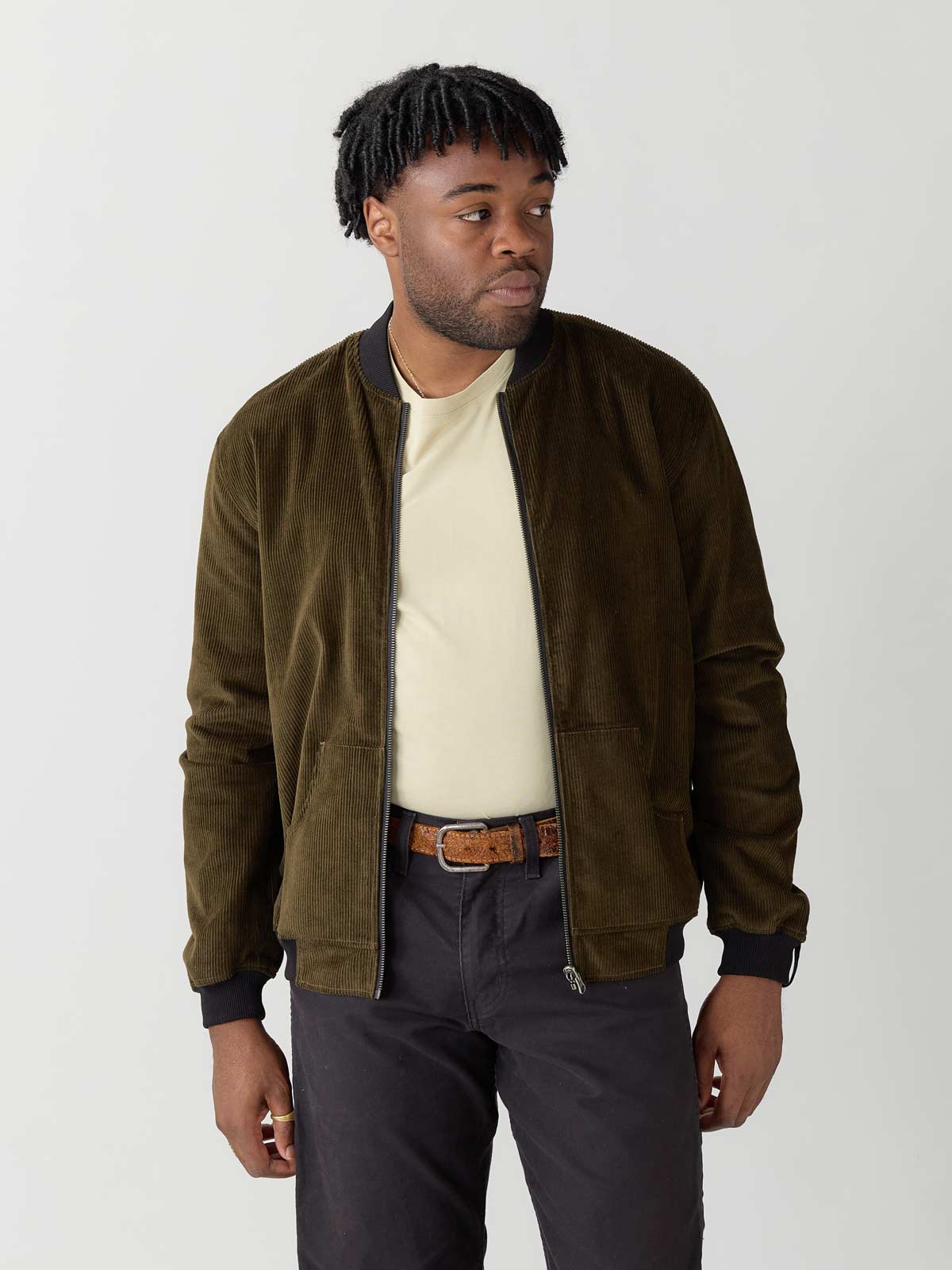 bloom/olive Reversible Bomber Corduroy