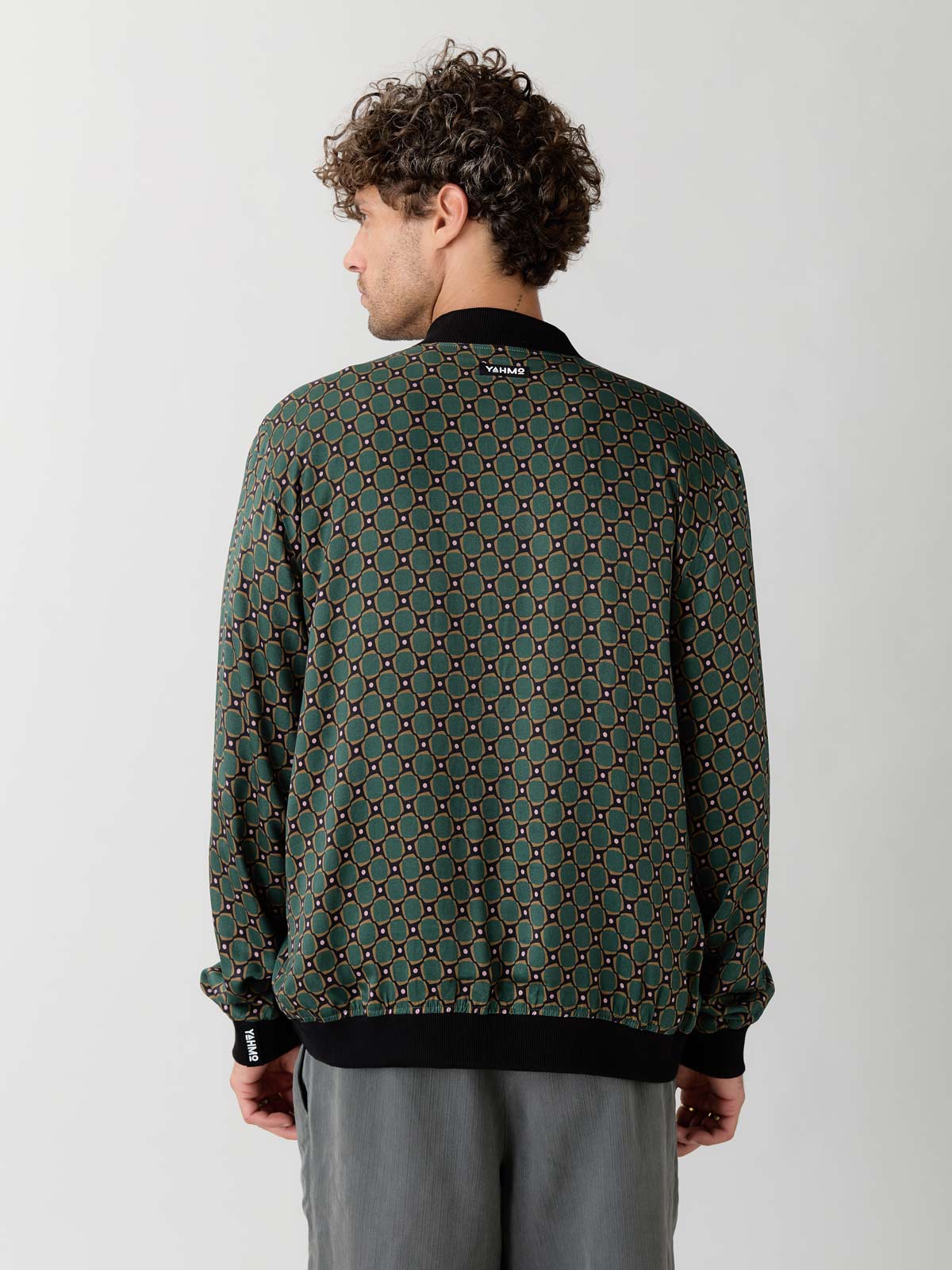 emerald/black Reversible Bomber