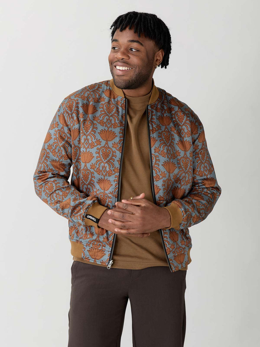 masala/caramel Reversible Bomber Corduroy