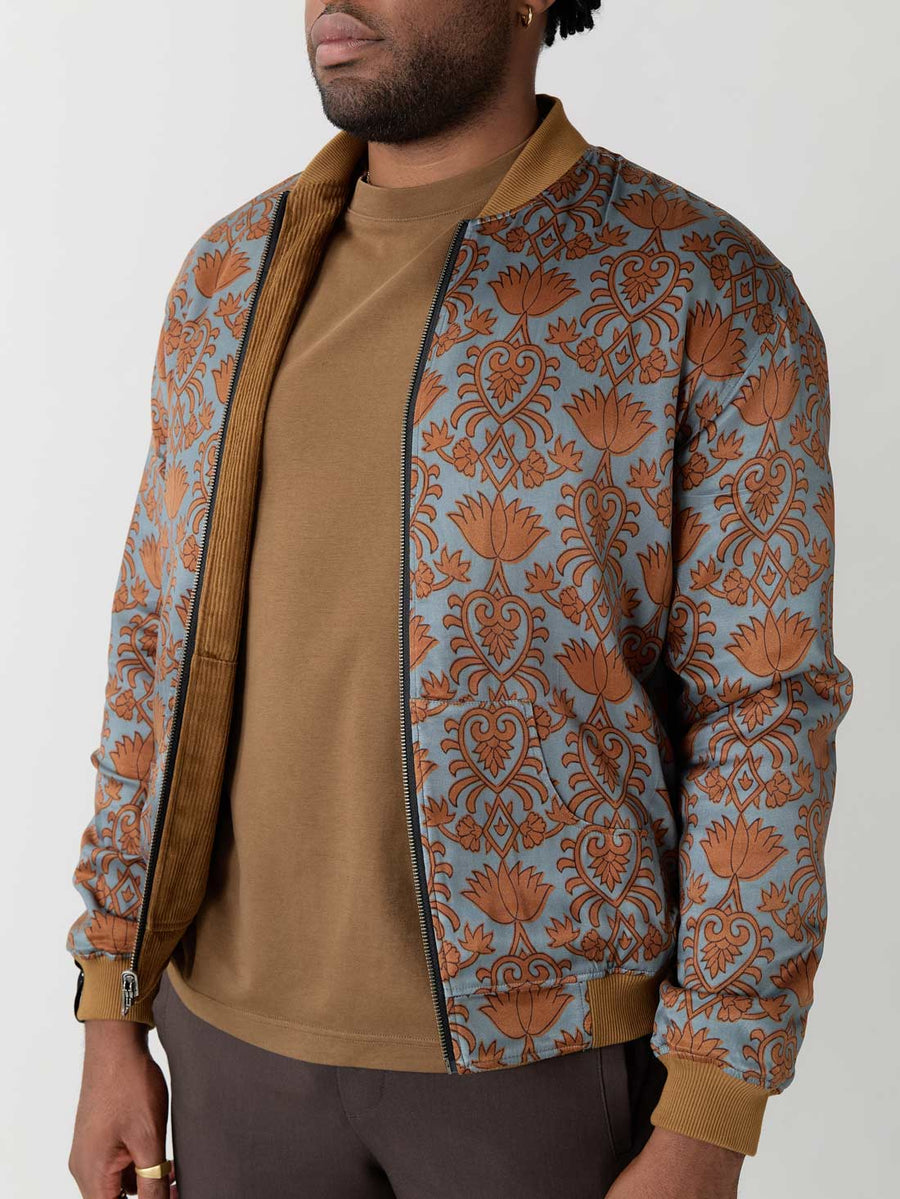 masala/caramel Reversible Bomber Corduroy