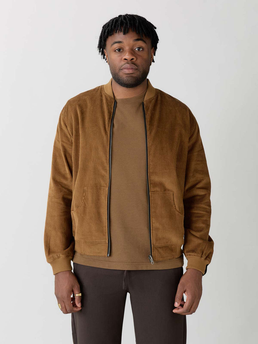 masala/caramel Reversible Bomber Corduroy