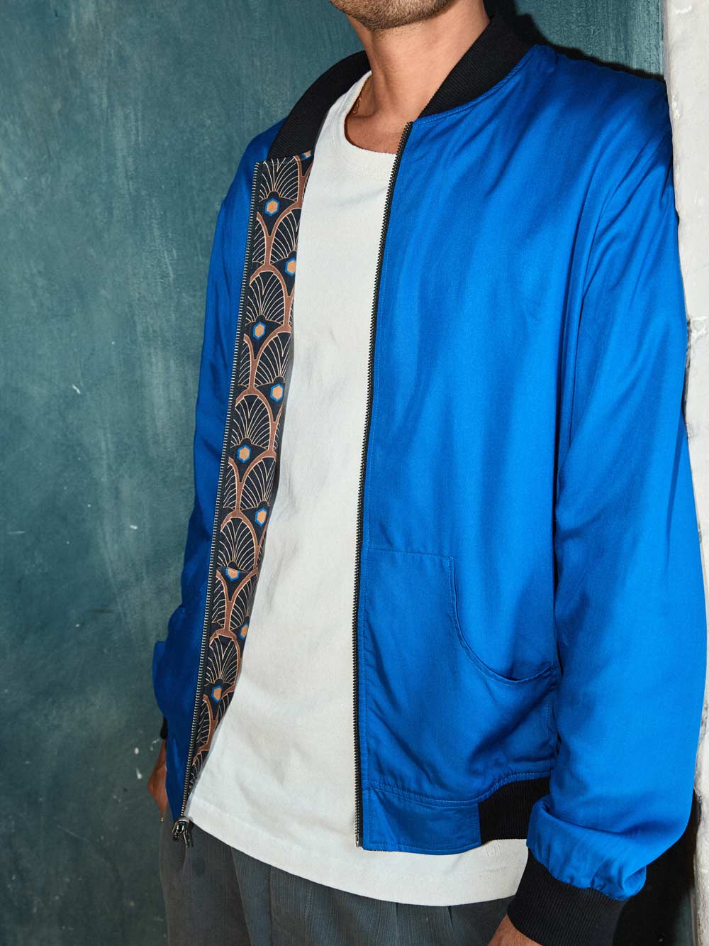 metropolis/blue Reversible Bomber