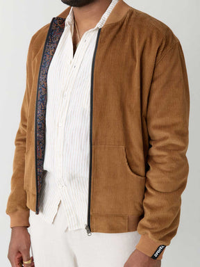 paisley/caramel Cord Wendejacke