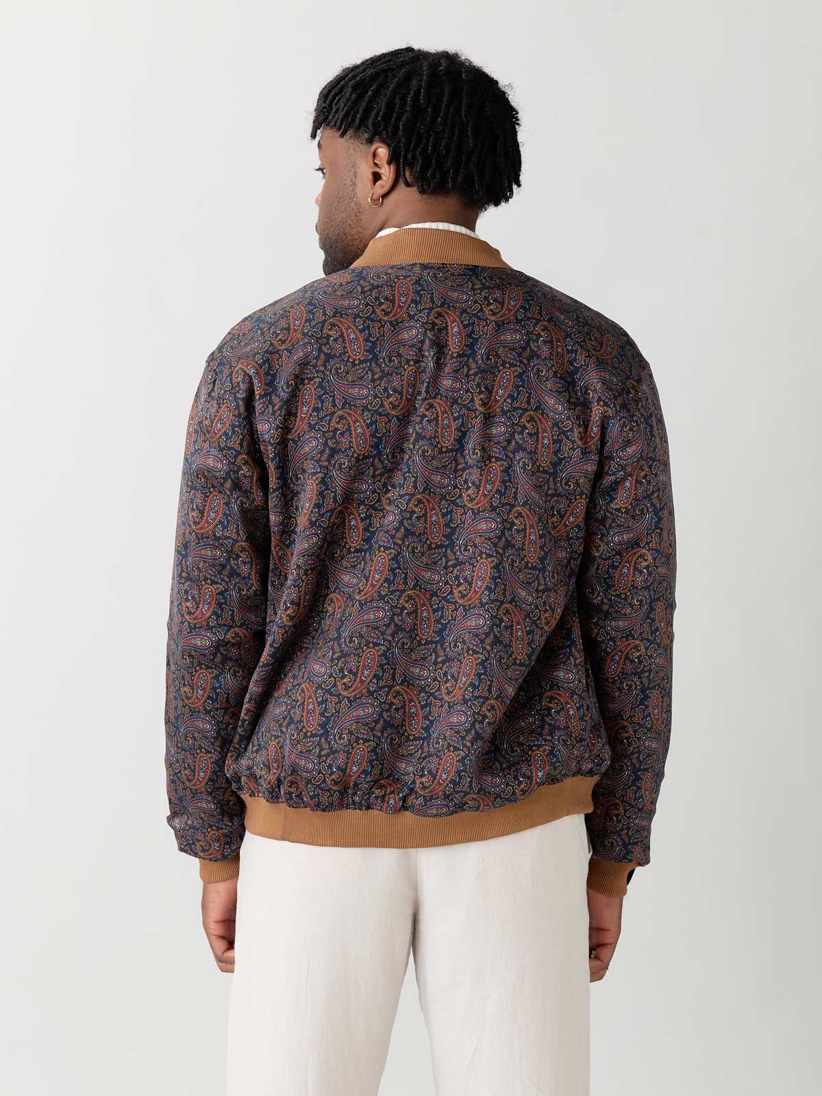 paisley/caramel Reversible Bomber Corduroy