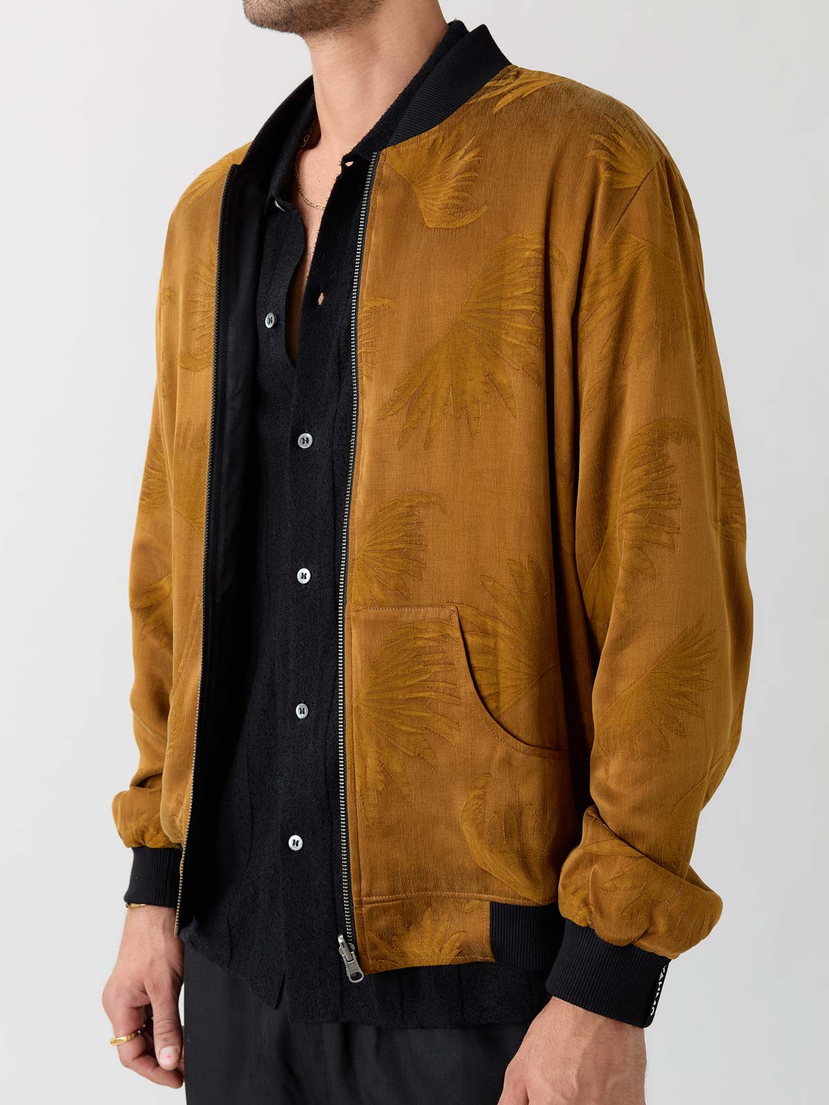 sandalwood/black Reversible Bomber