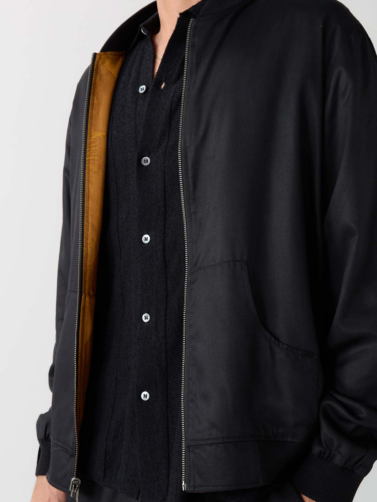 sandalwood/black Reversible Bomber