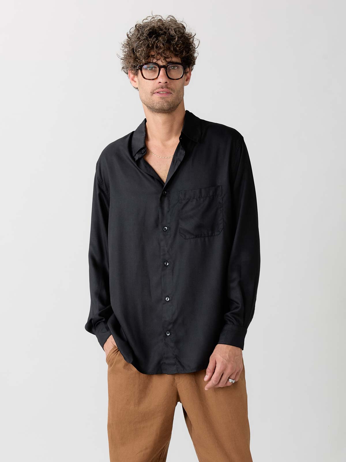 black Shirt made from TENCEL Lyocell