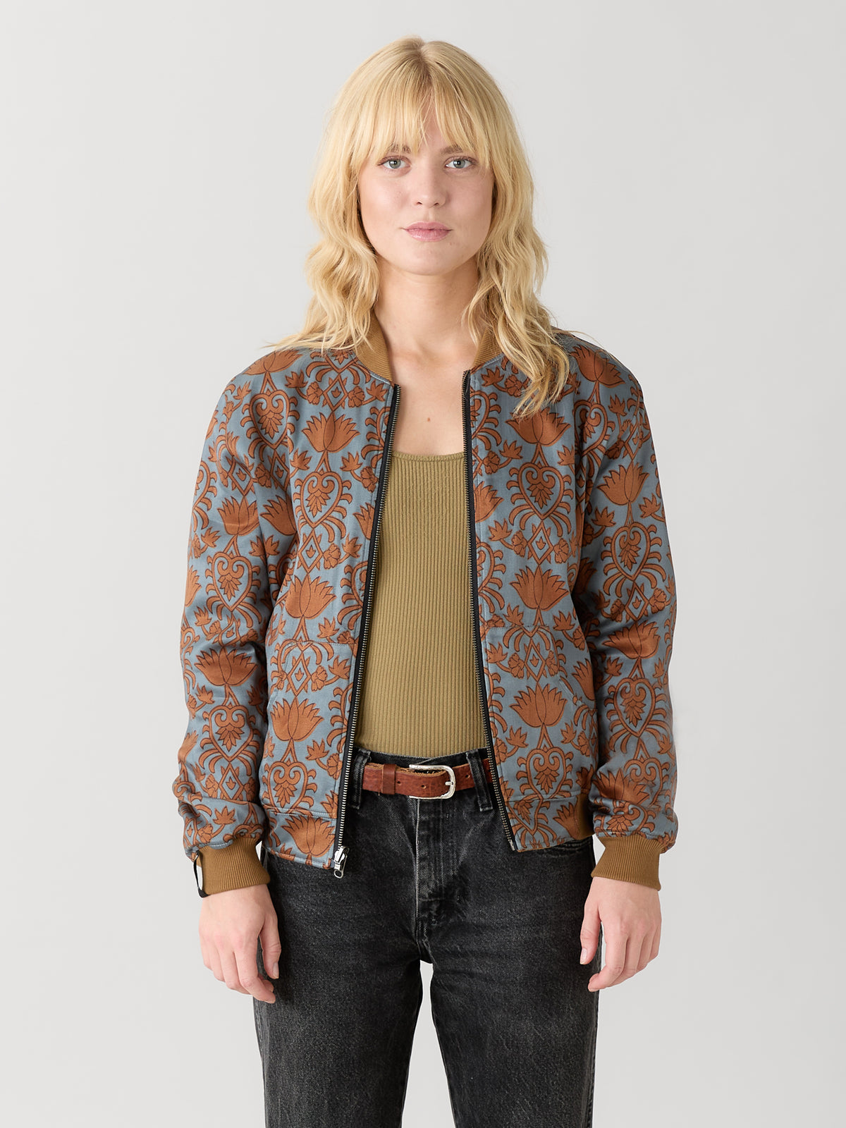 masala/caramel Reversible Bomber Corduroy