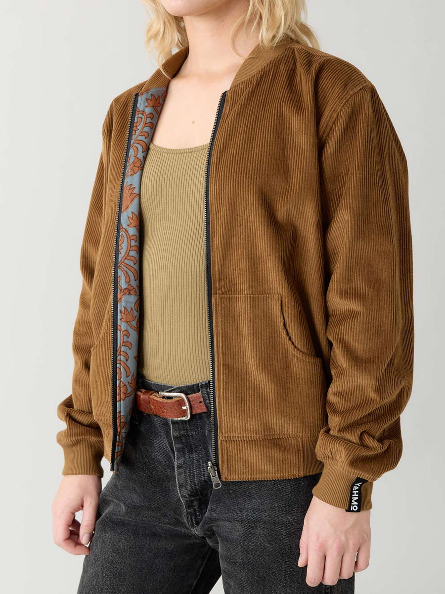 masala/caramel Reversible Bomber Corduroy