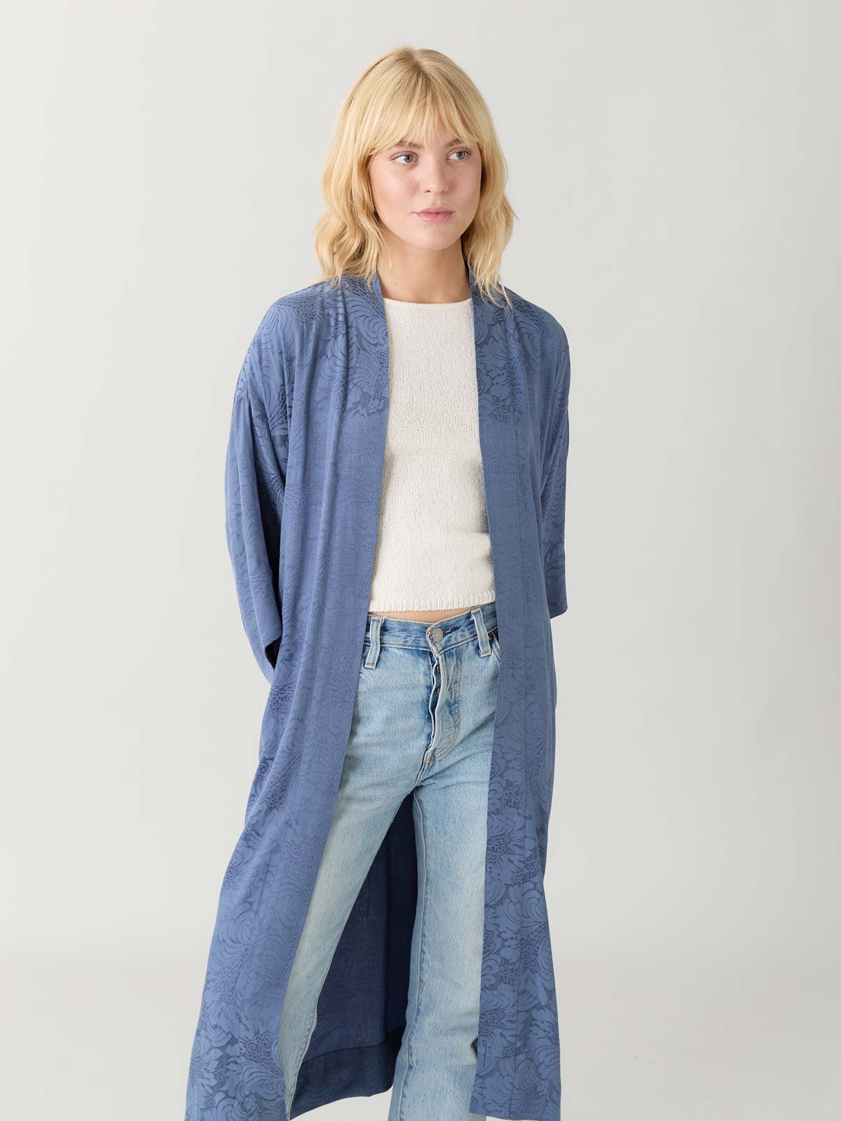 zen indigo Kimono aus Cupro