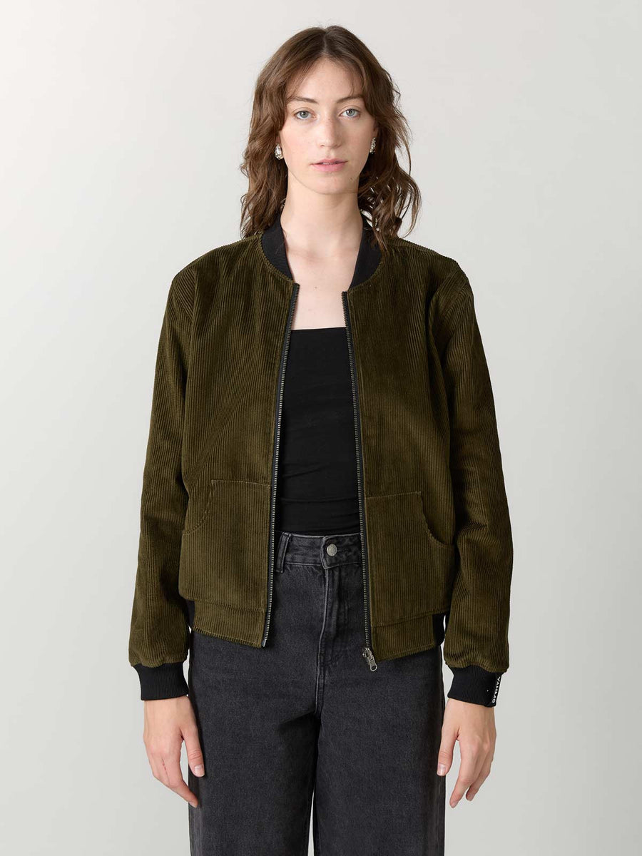 bloom/olive Reversible Bomber Corduroy