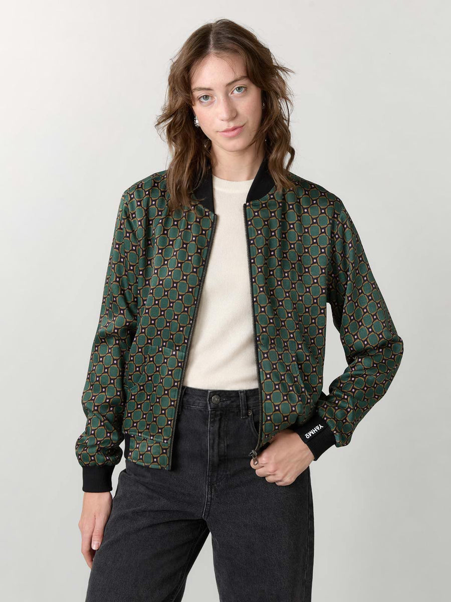 Ruth Reversible Bomber Jacket Emerald/Black