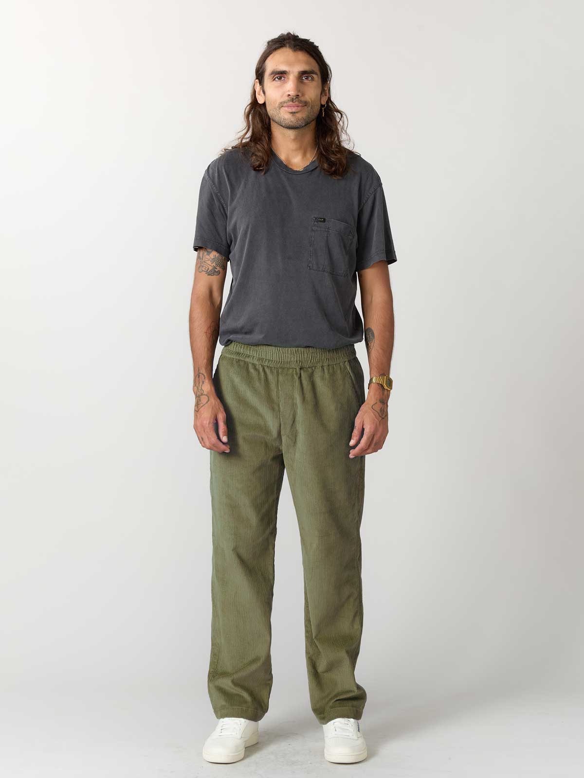 olive Cordhose