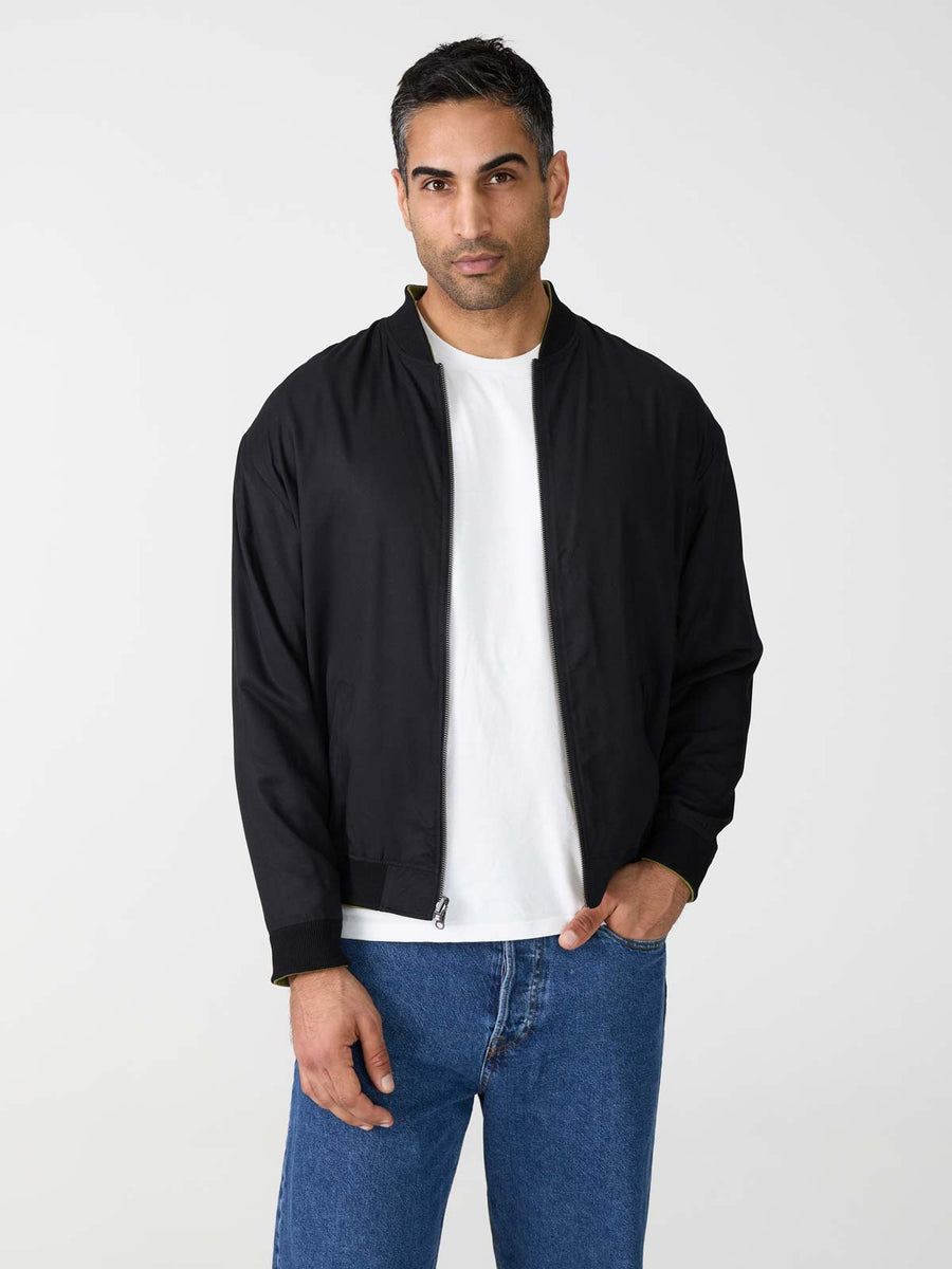 moss/black Fred Reversible Bomber Jacket