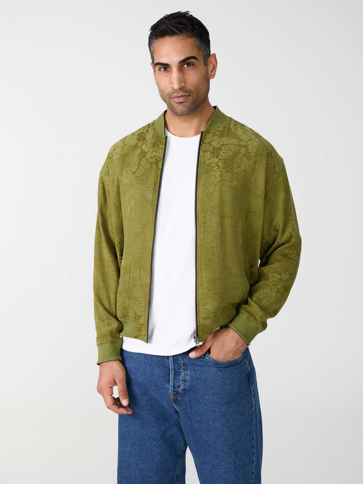 moss/black Fred Reversible Bomber Jacket