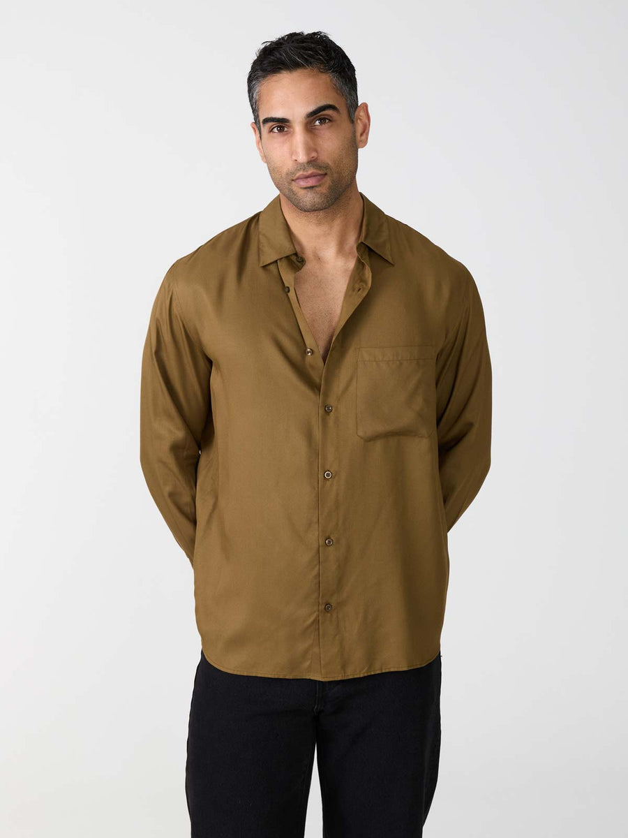 brown Shirt made from TENCEL Lyocell