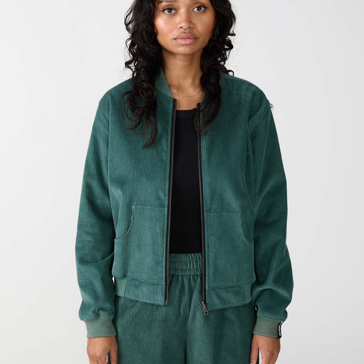 新品Theory Compact Crepe Zip Up Bomber Crepe Knit Pointelle Bomber Jacket | Theory