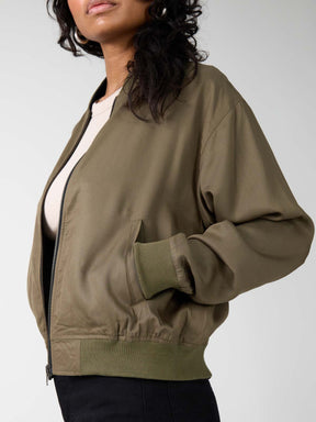 leo/olive Lene Reversible Bomber Jacket