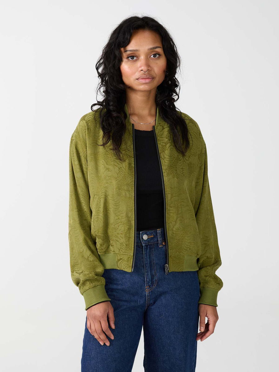 moss/black Lene Reversible Bomber Jacket