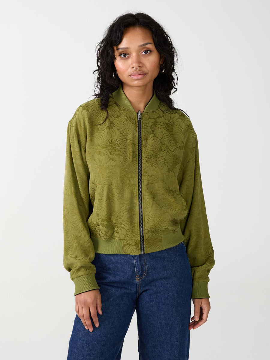 moss/black Lene Reversible Bomber Jacket