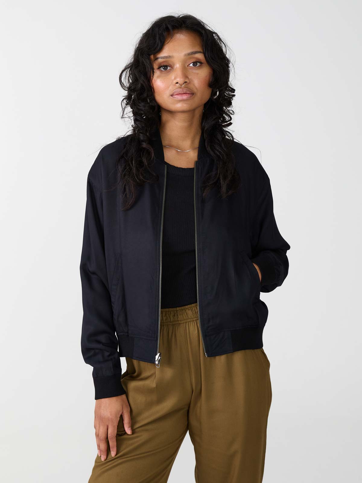 onyx/black Lene Reversible Bomber Jacket