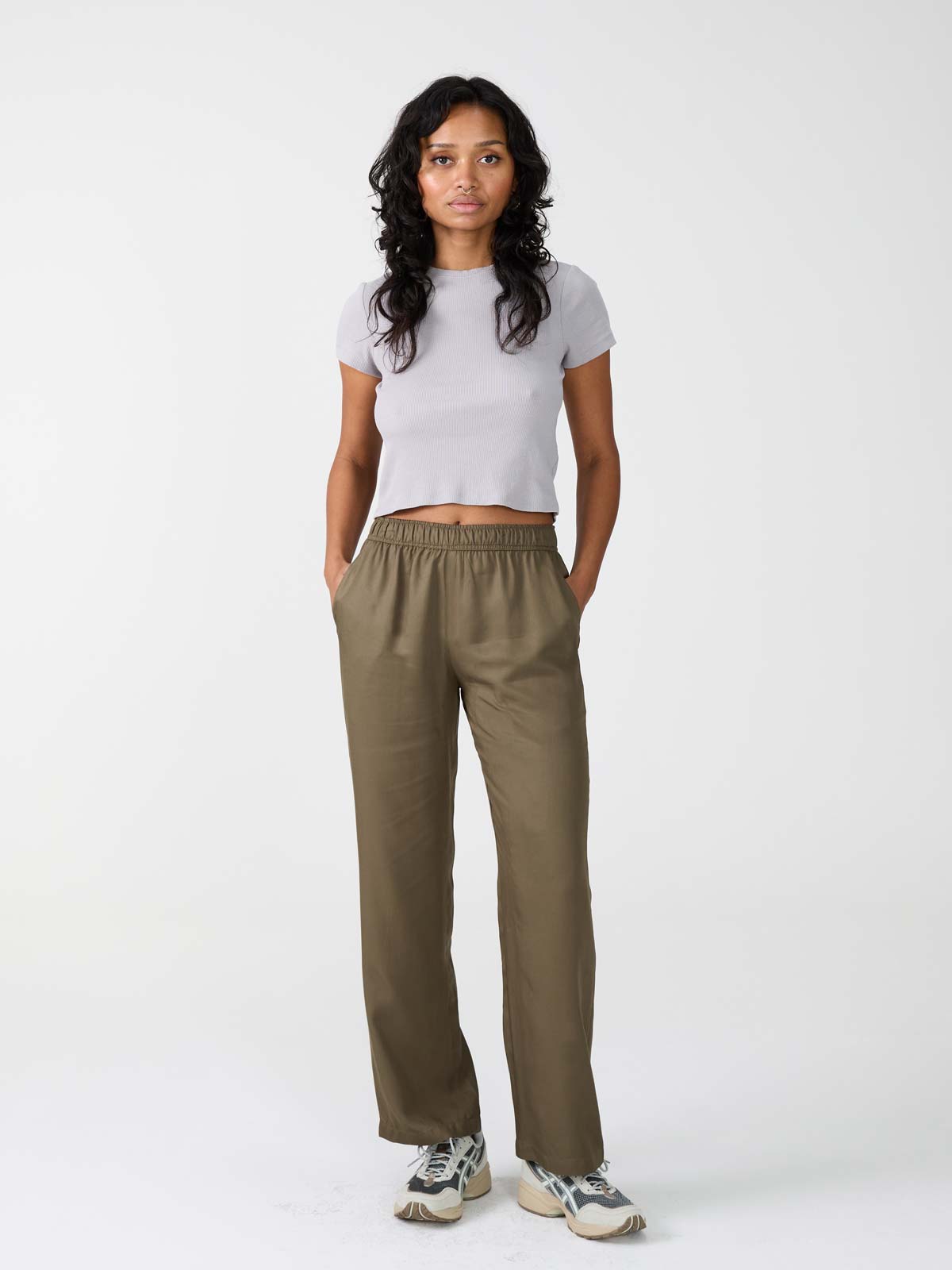 olive Pants made from TENCEL Lyocell