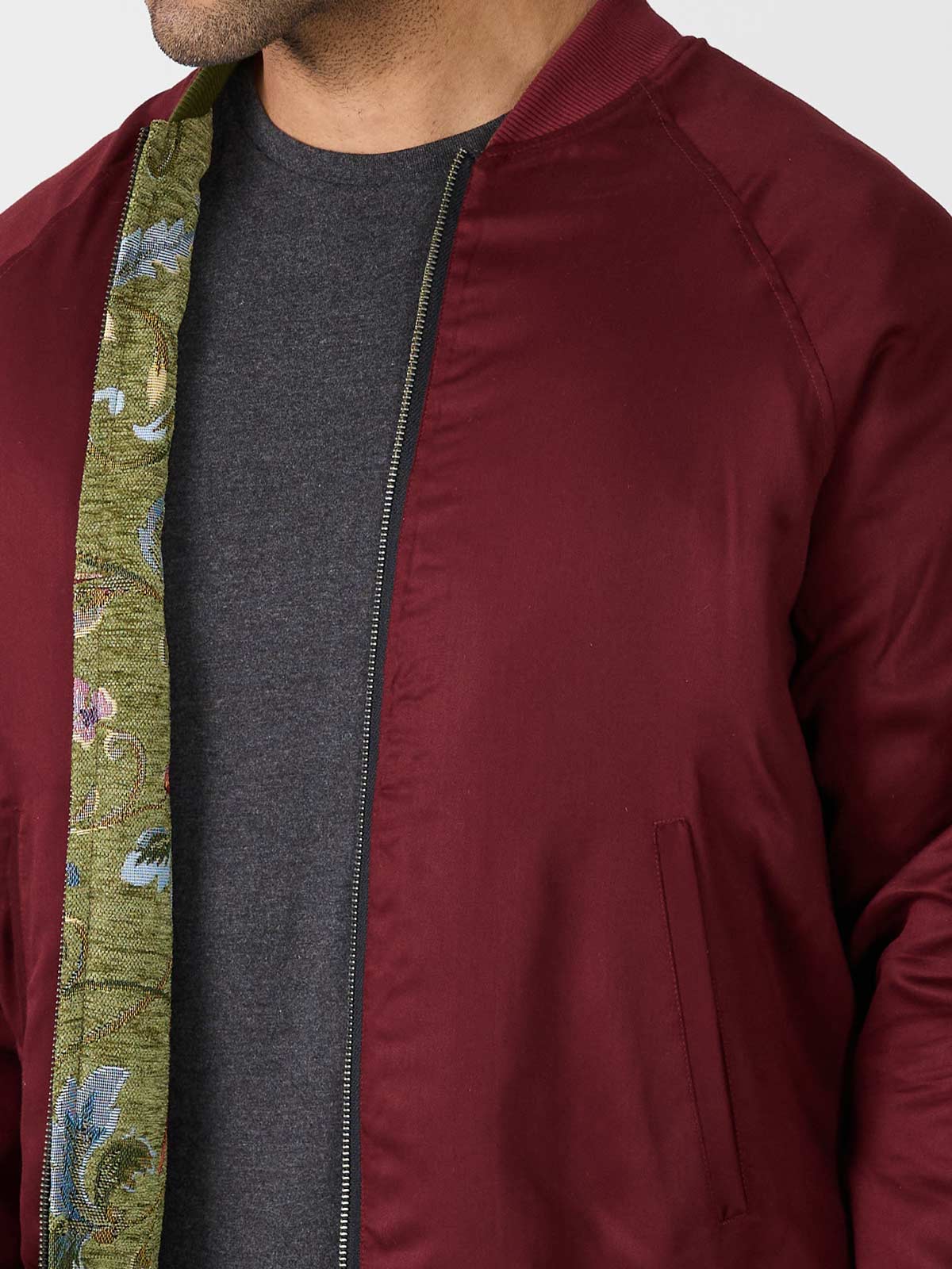 garden/wine Bruno Reversible Bomber Jacket