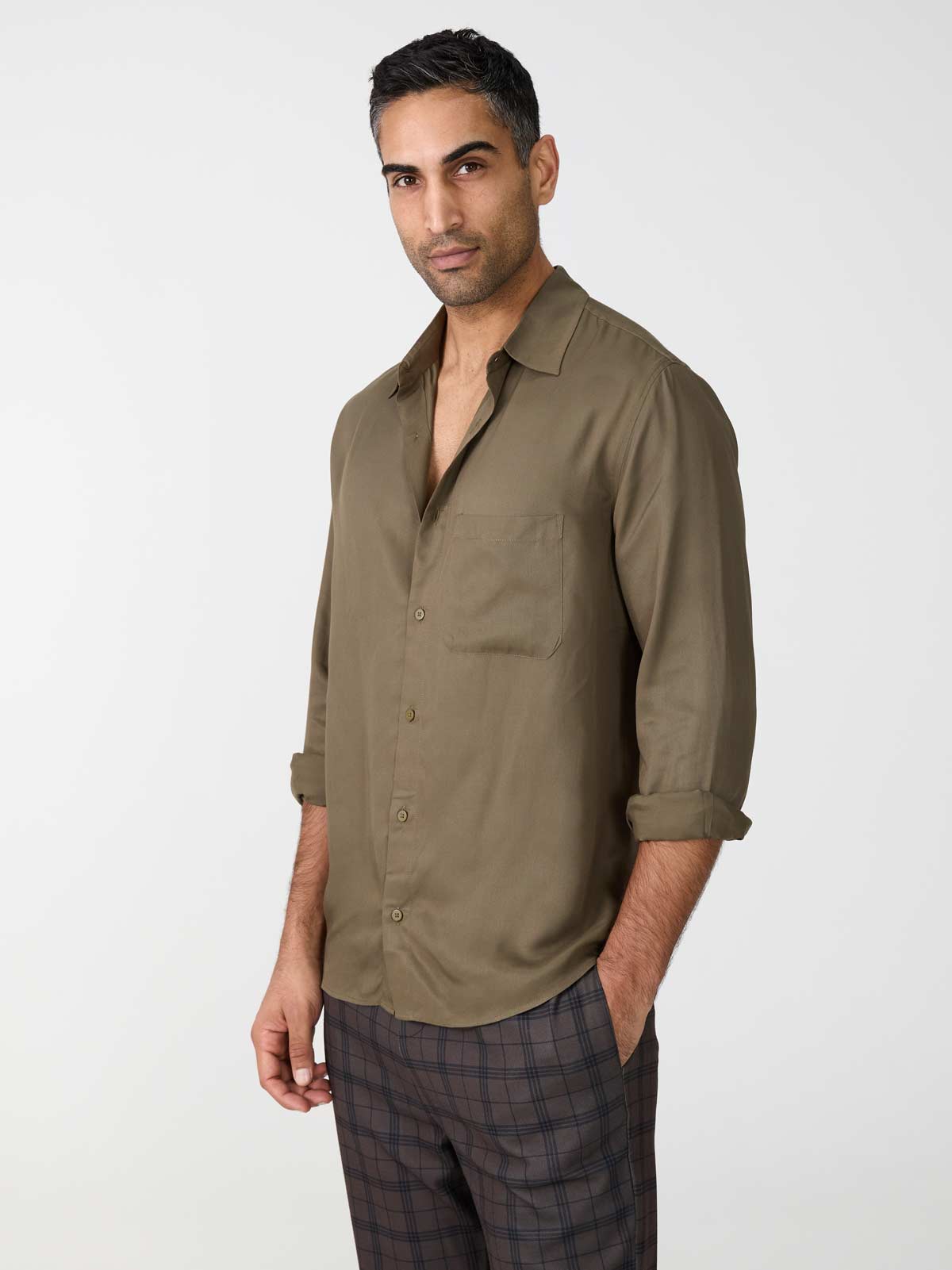 olive Shirt made from TENCEL Lyocell