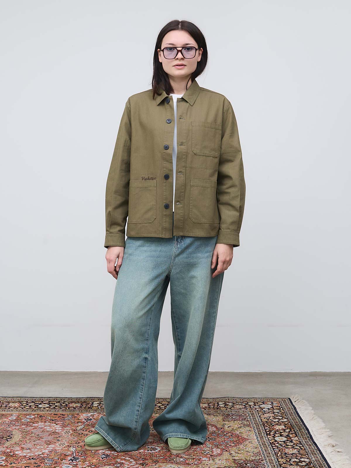 Otti Embroidered Workwear Jacket olive