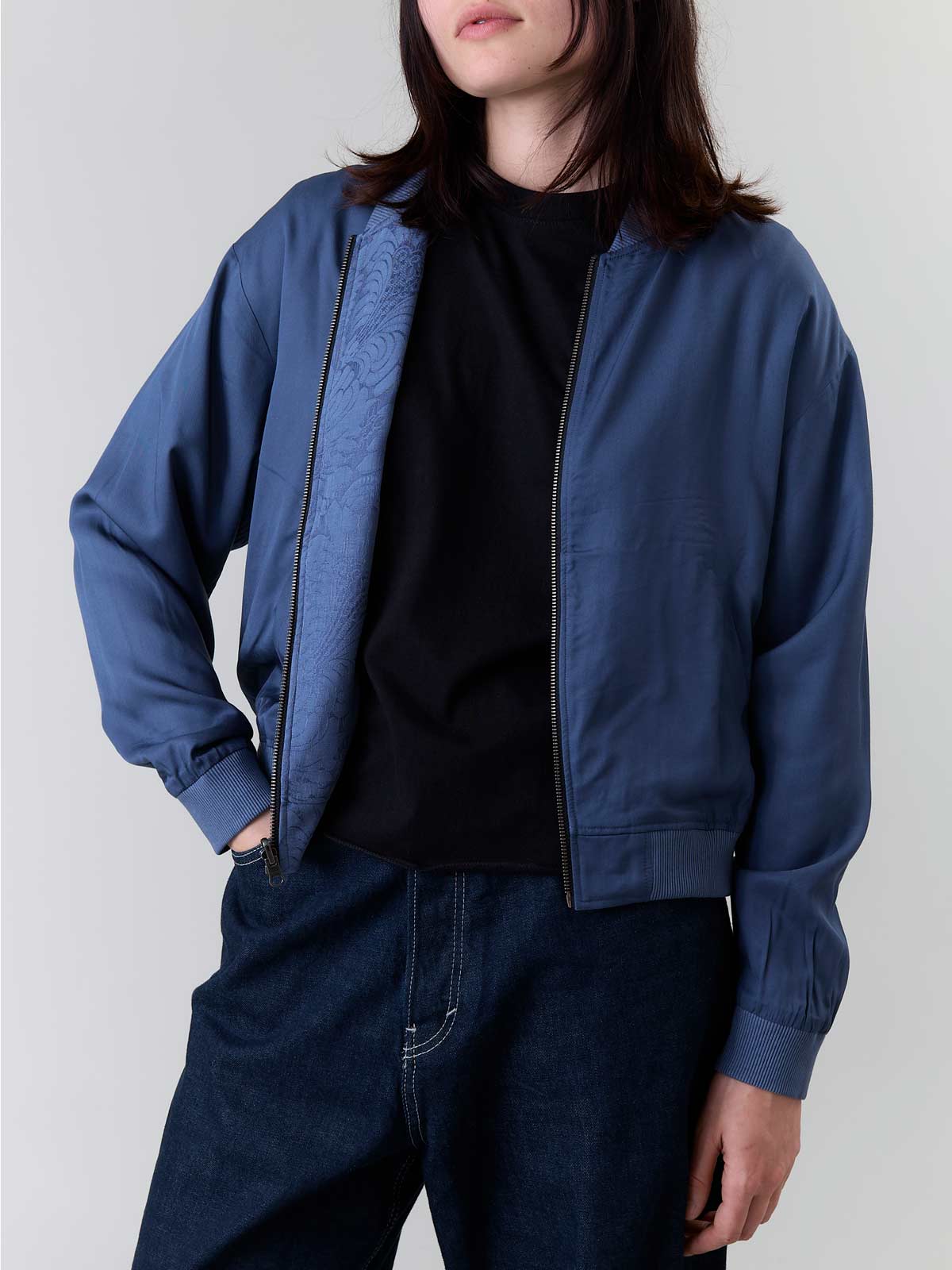 Lene Reversible Bomber Jacket zen indigo/blue
