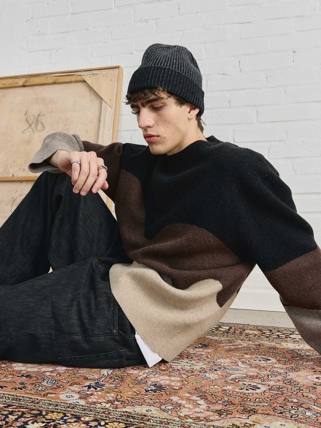 Rudi Oversized Strickpullover Sandstone
