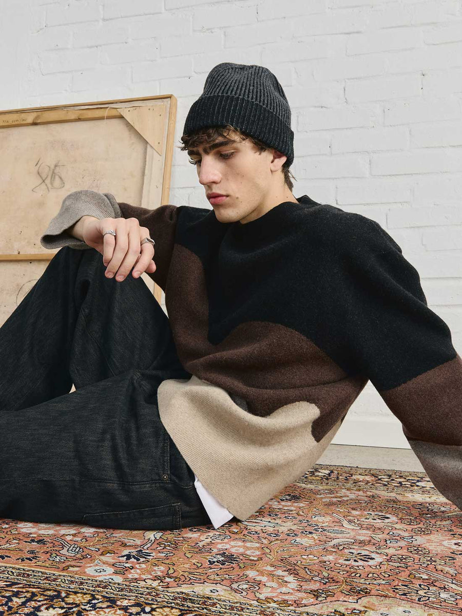 Rudi Oversized Strickpullover Sandstone