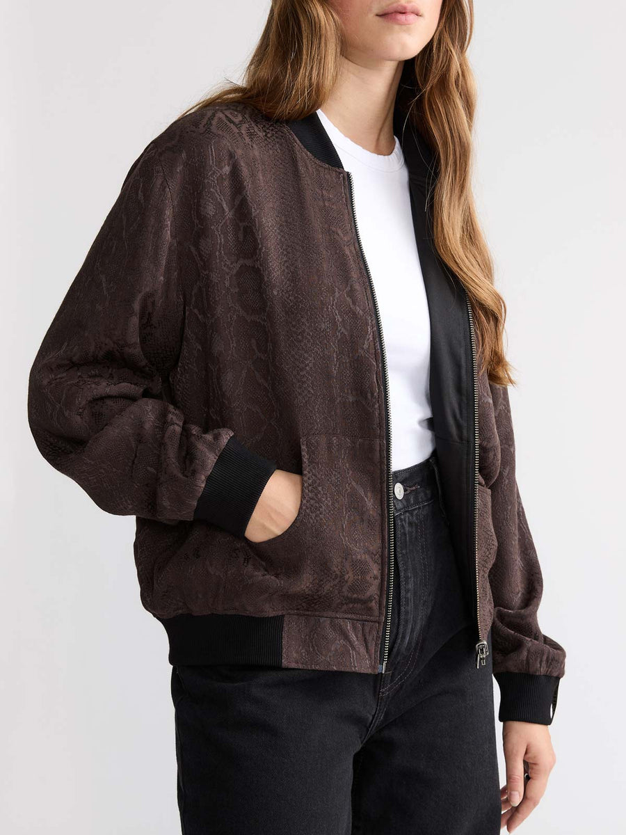 Ruth Reversible Bomber Jacket Cobra/Black
