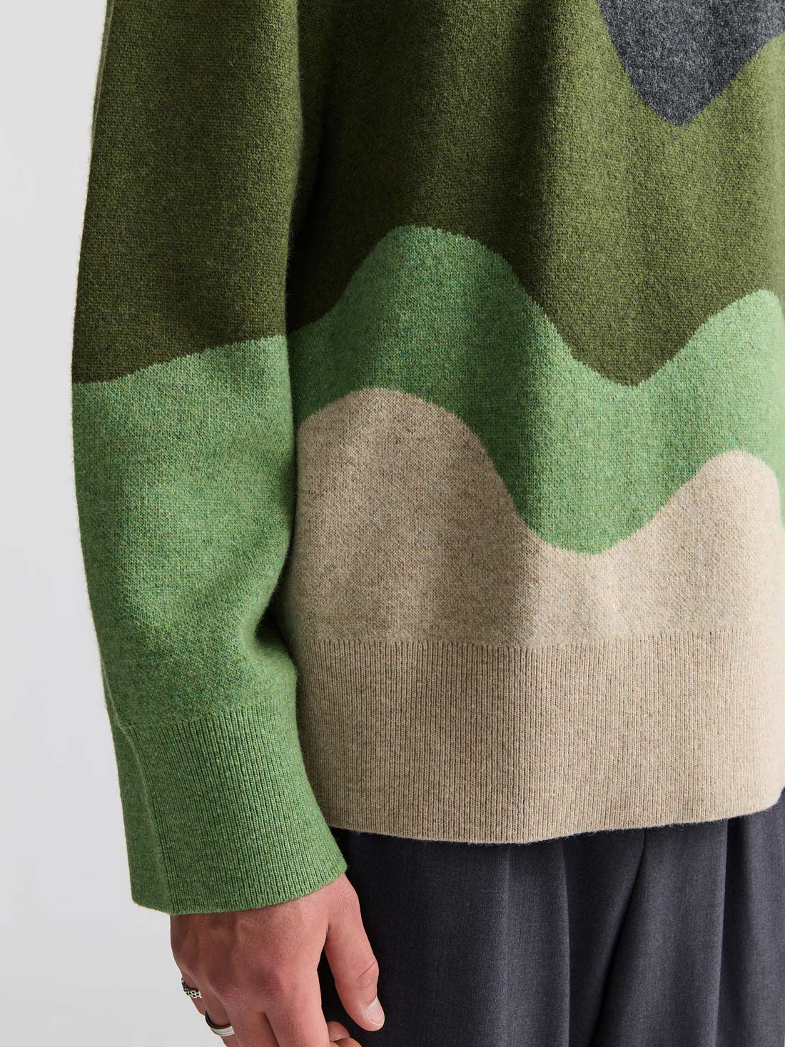 Rudi Oversized Strickpullover Green Wave