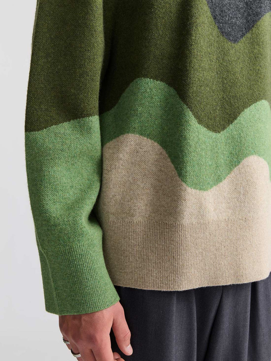 Rudi Oversized Strickpullover Green Wave