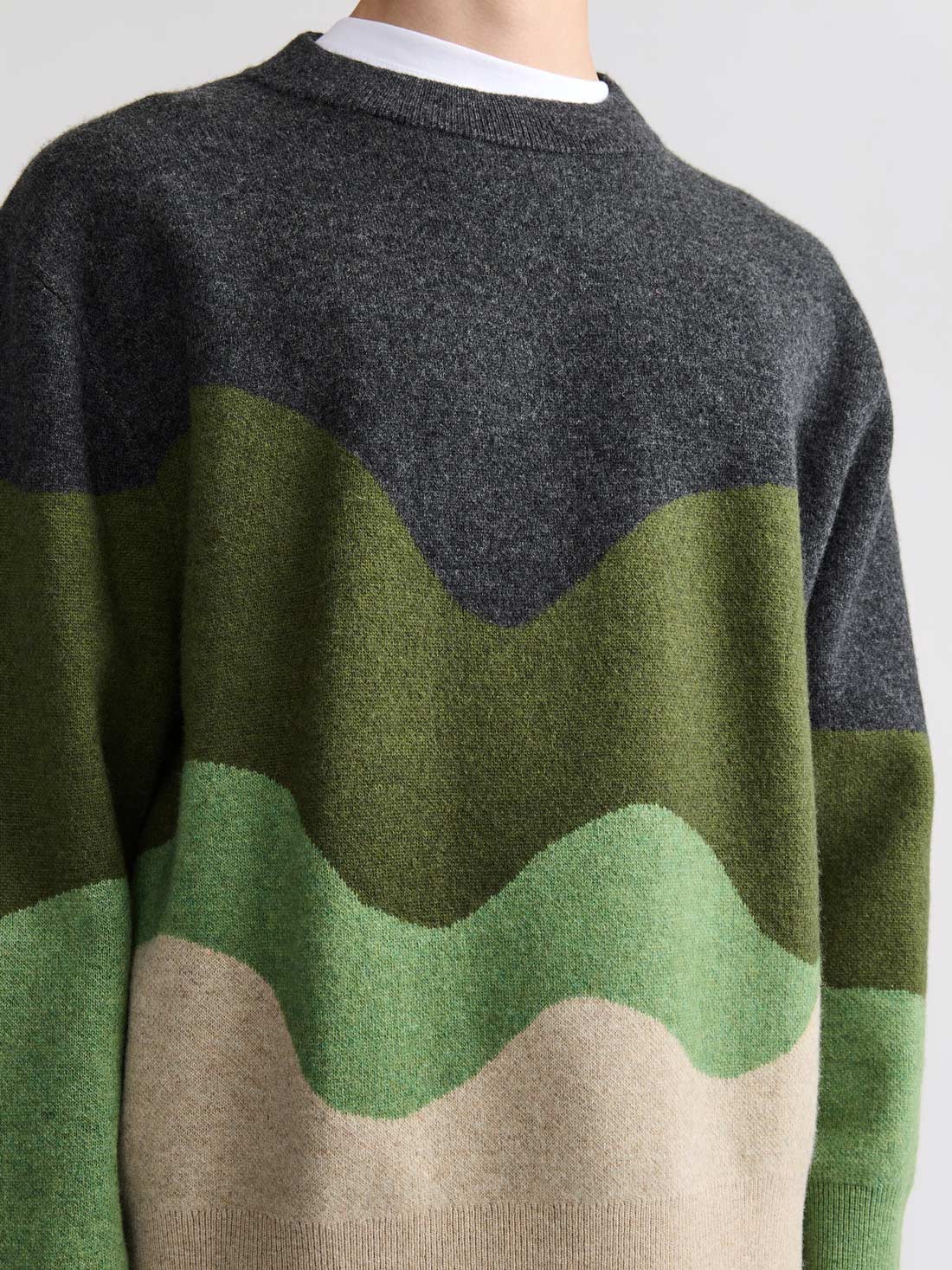 Rudi Oversized Strickpullover Green Wave