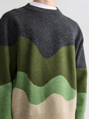 Rudi Oversized Strickpullover Green Wave