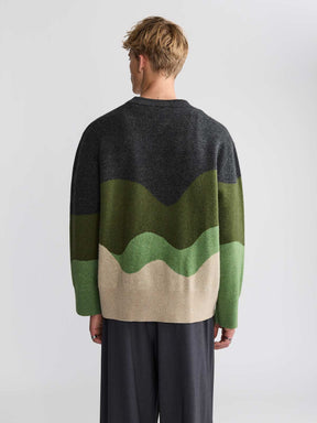 Rudi Oversized Strickpullover Green Wave