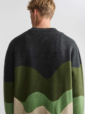 Rudi Oversized Strickpullover Green Wave
