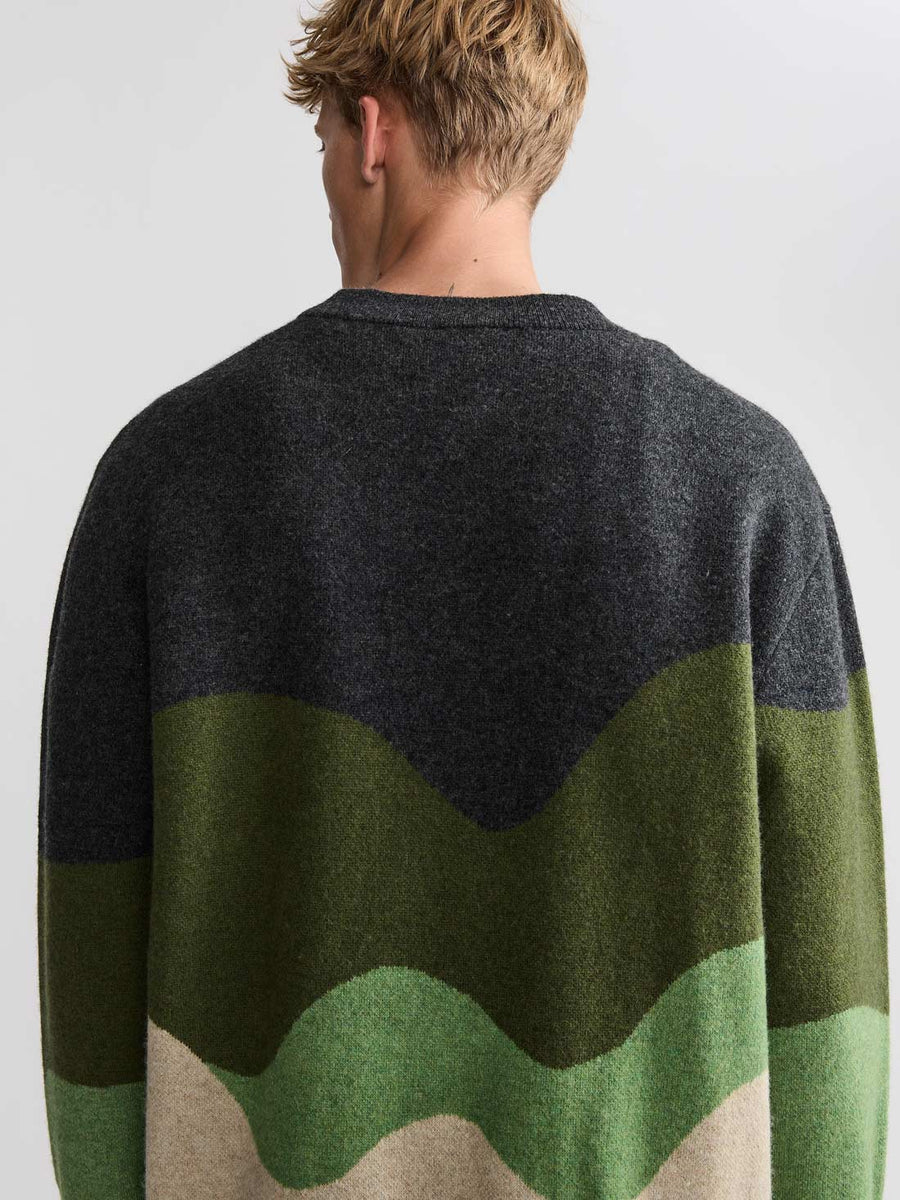 Rudi Oversized Strickpullover Green Wave