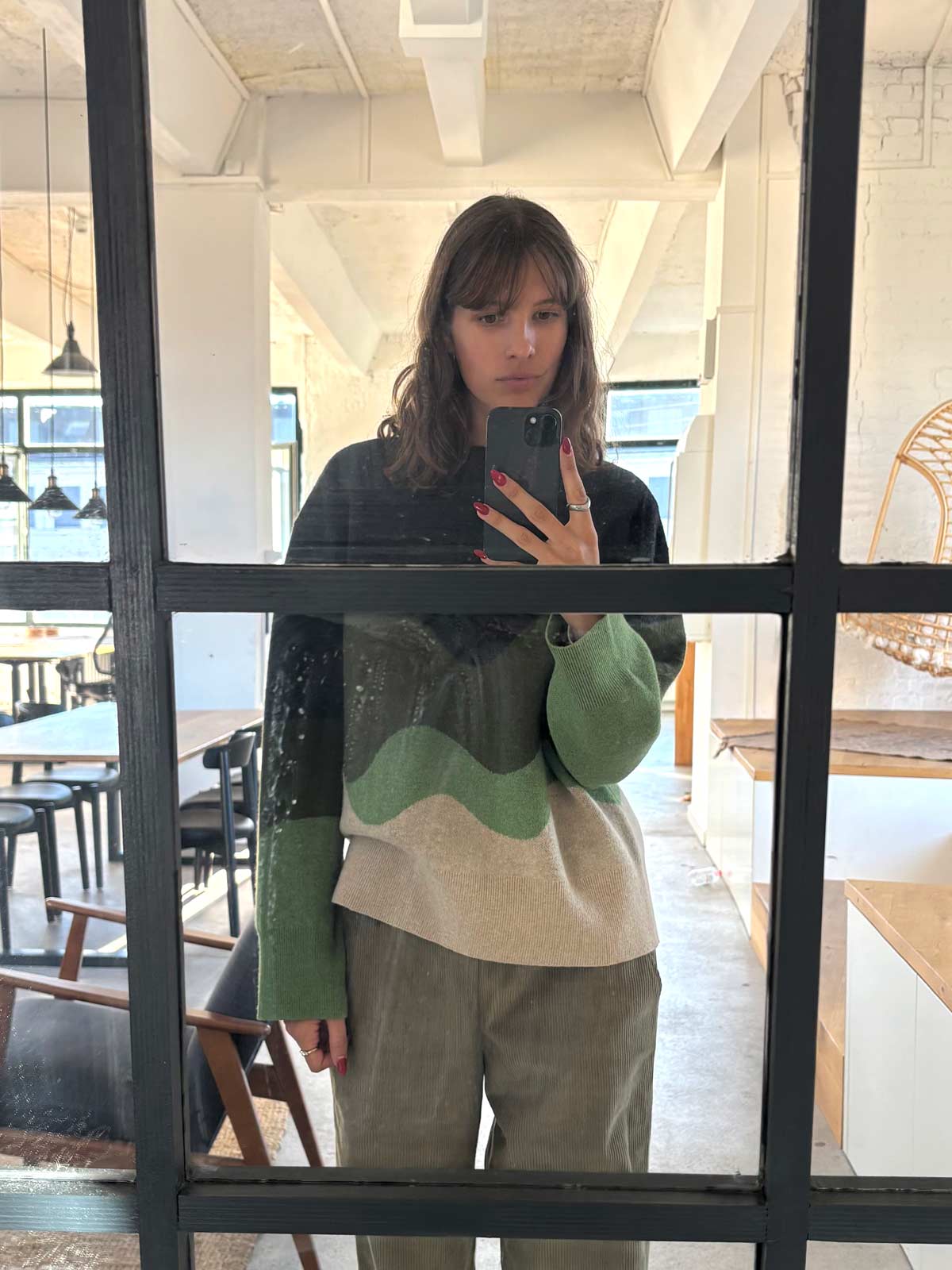 Lani Oversized Strickpullover Green Wave