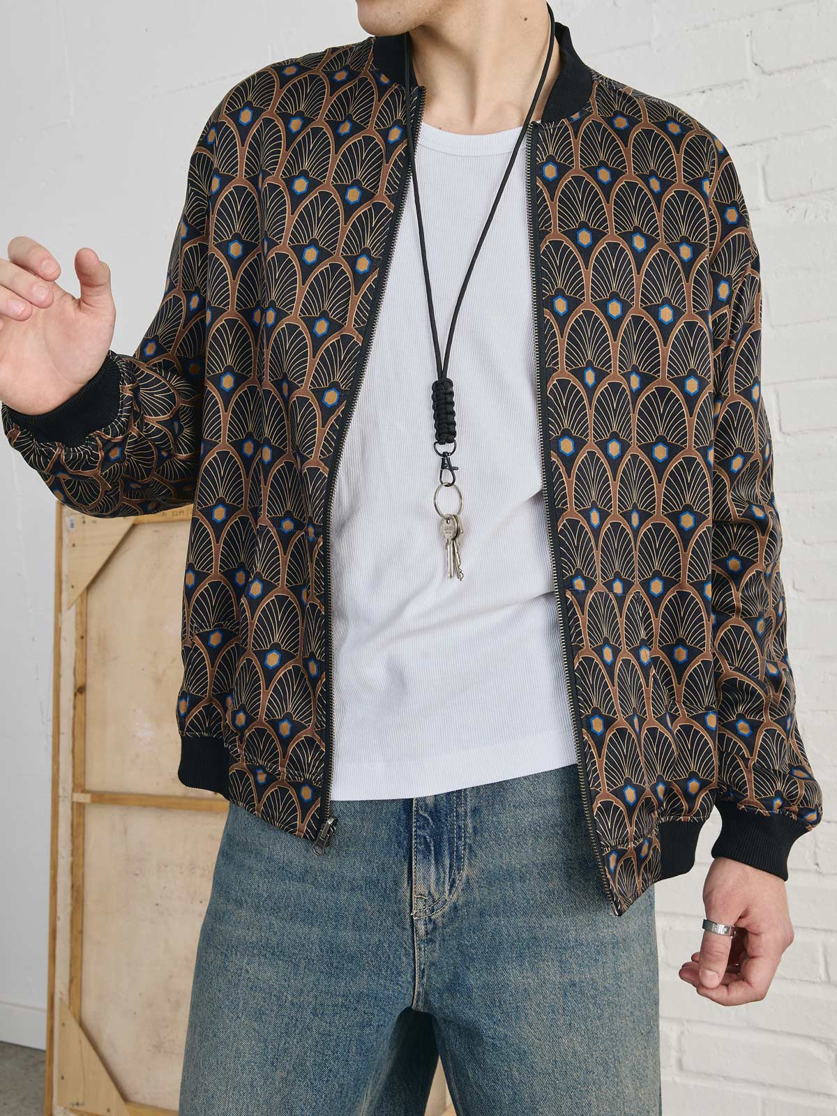 Oskar Reversible Bomber Jacket Metropolis/Black
