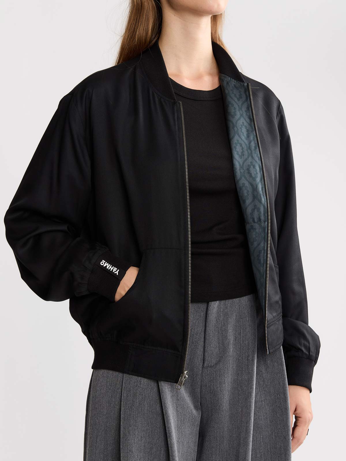 Ruth Reversible Bomber Jacket Opal/Black