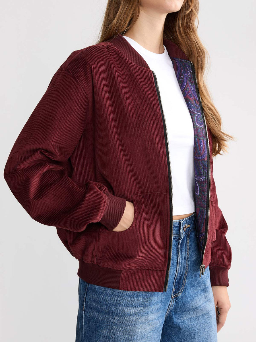 Elsa Reversible Bomber Jacket Orchid/Wine