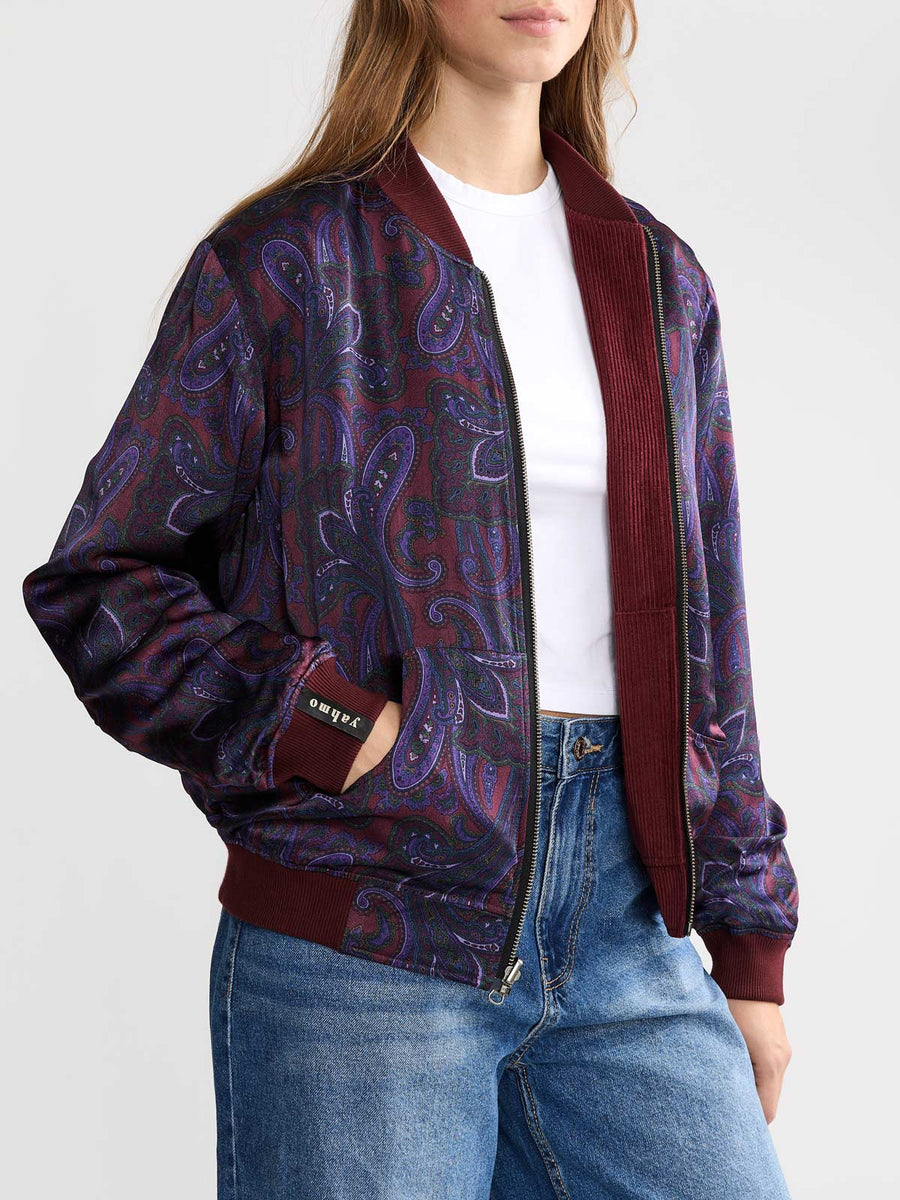 Elsa Reversible Bomber Jacket Orchid/Wine