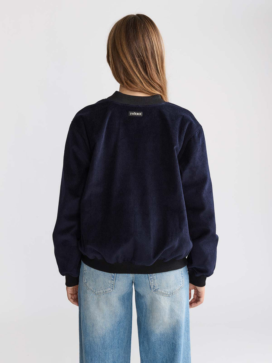 Elsa Reversible Bomber Jacket Paisley/Navy